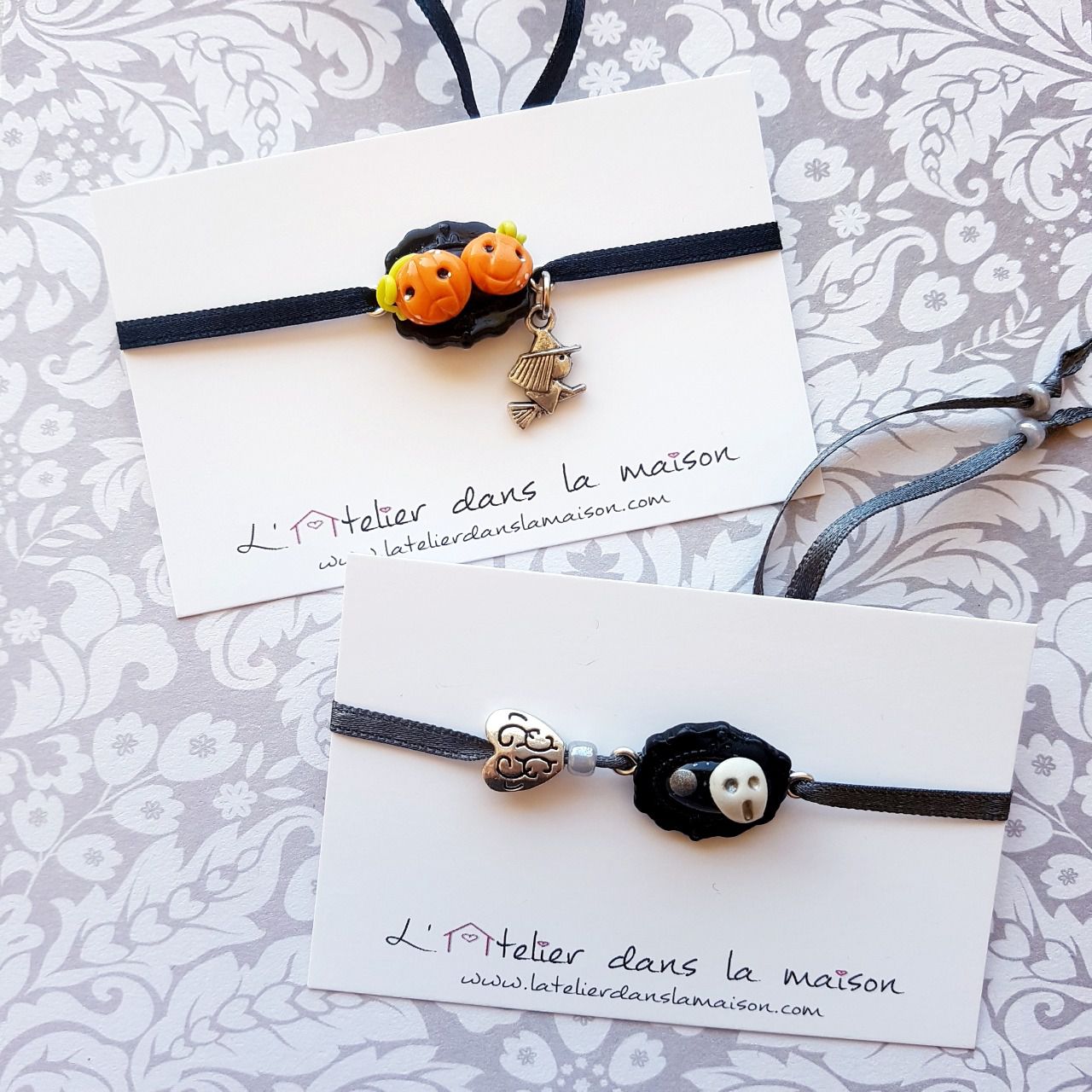 Lot De 3 Bracelets Halloween Femme - Pendentifs Fantôme, Citrouille, Chauve-souris - Accessoire De Fête - 10