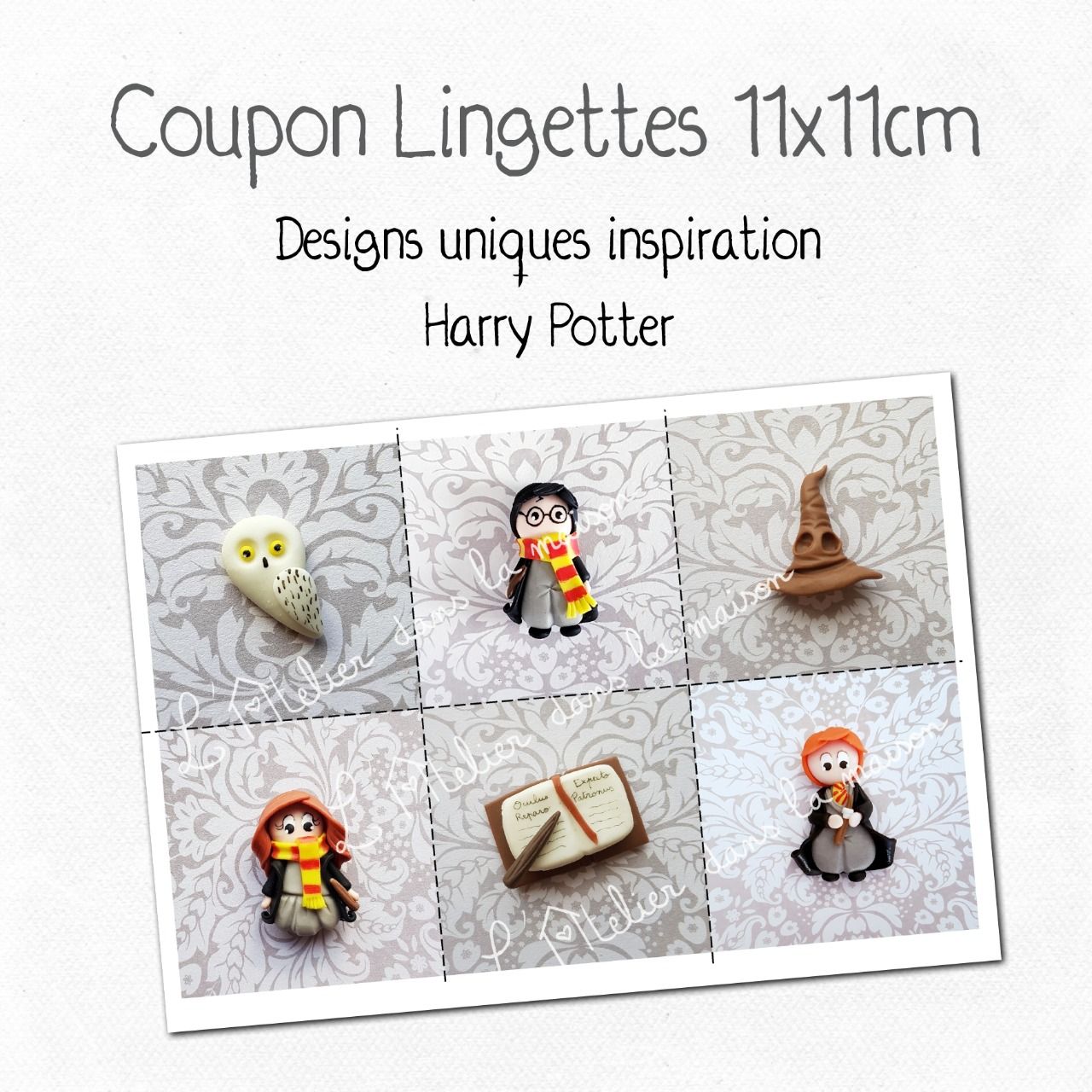 Coupon 6 lingettes assorties inspiration harry potter Latelierdanslamaison