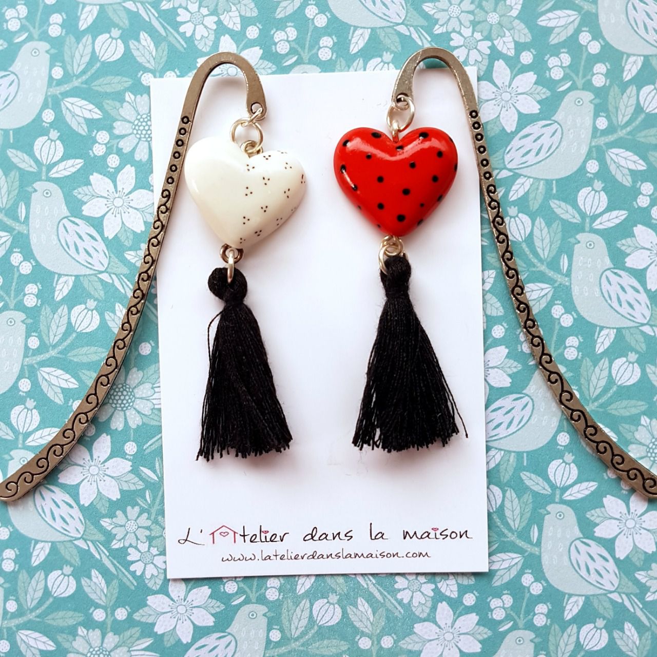 Marque page en forme de coeur Latelierdanslamaison