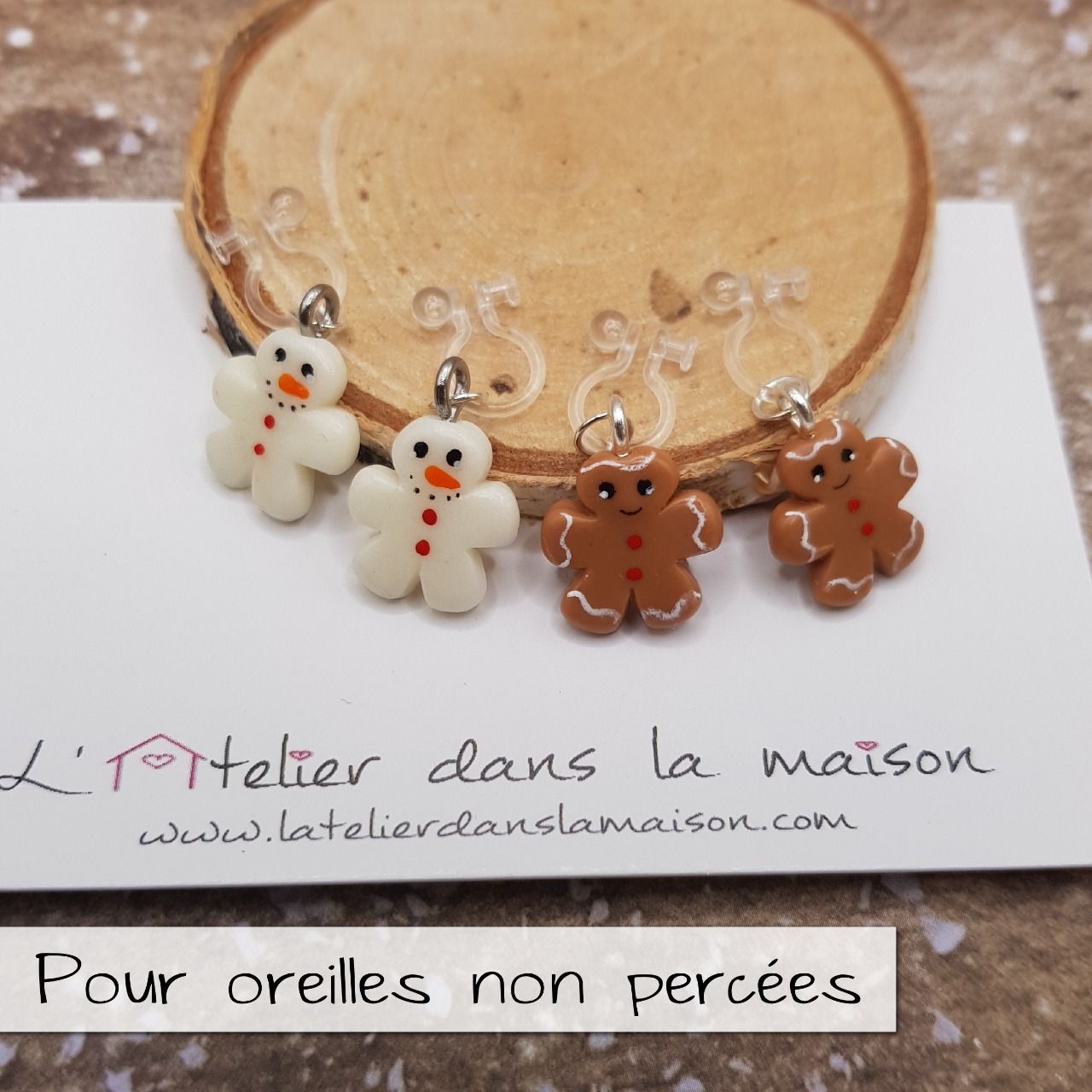 Boucles D'oreilles Bonhomme En Pain D'épice De Noël - Bijoux Festifs Mignons Pour Femmes Et Filles - Cadeau De Noël