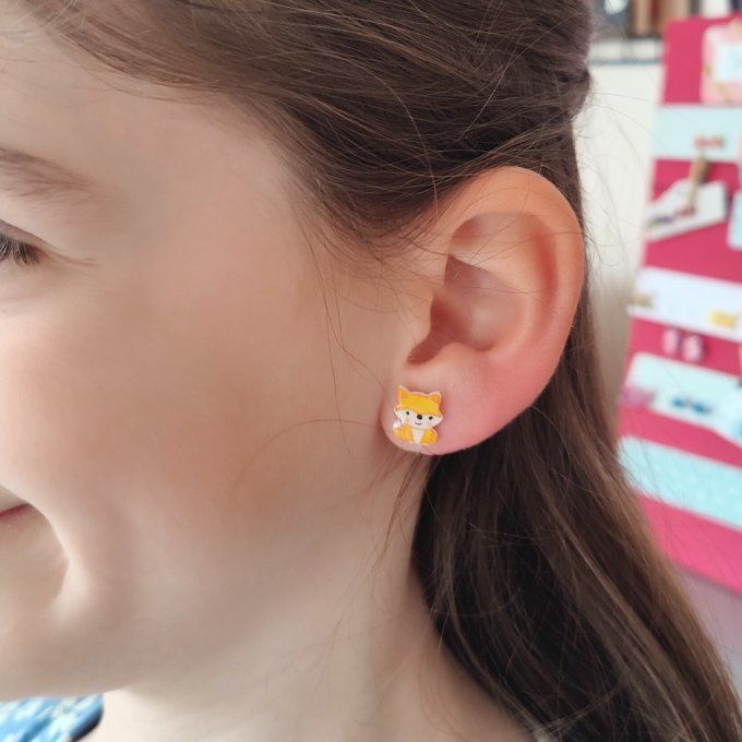 Boucles d'oreilles sans perçage renard