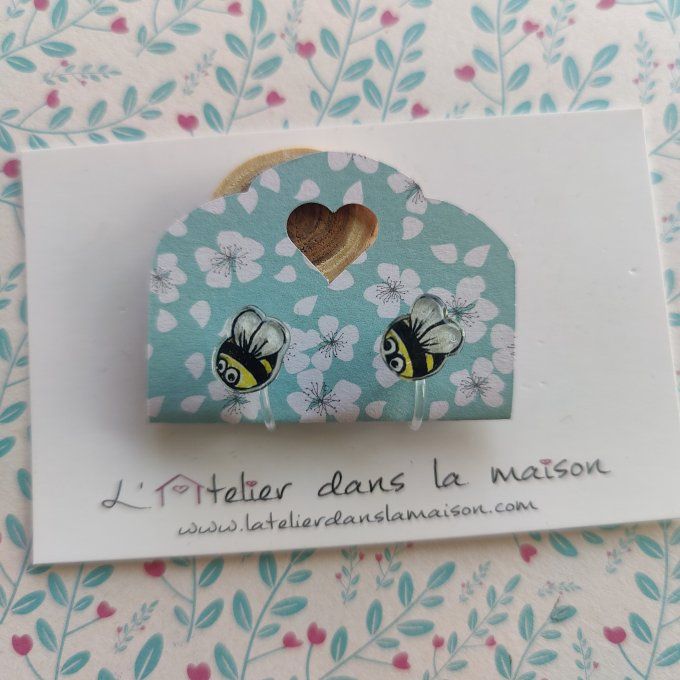 Boucles d'oreilles sans perçage abeilles