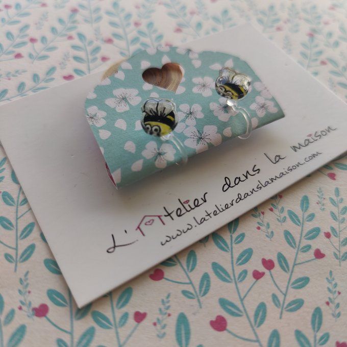 Boucles d'oreilles sans perçage abeilles
