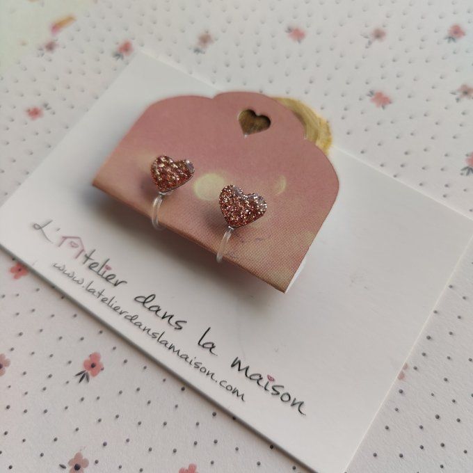 Boucles d'oreilles sans perçage coeur léger défaut