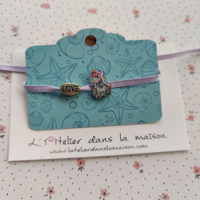 Bracelet mini licorne multicolore 