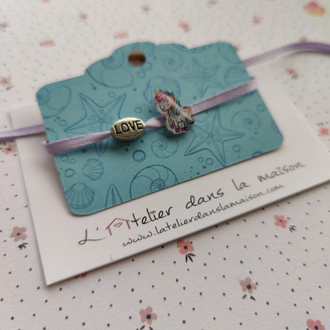 Bracelet mini licorne multicolore 