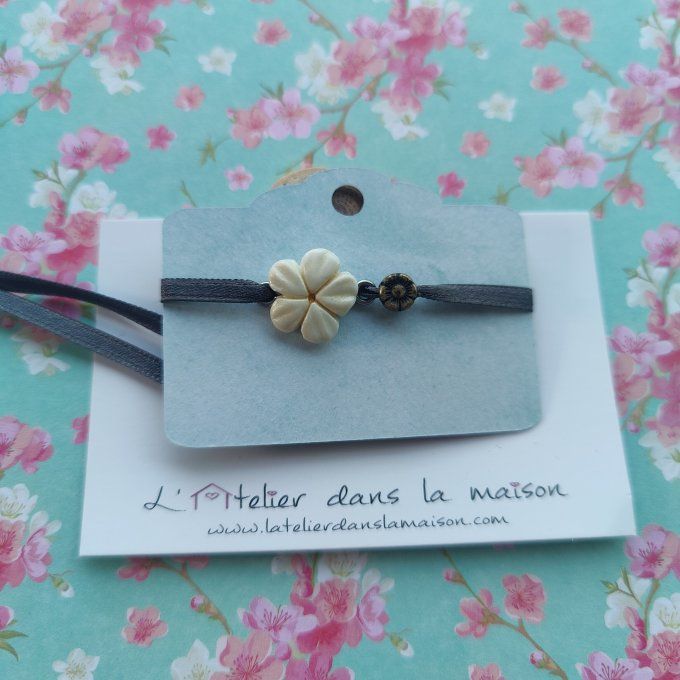 Collier, bague ou bracelet fleur reflets or 