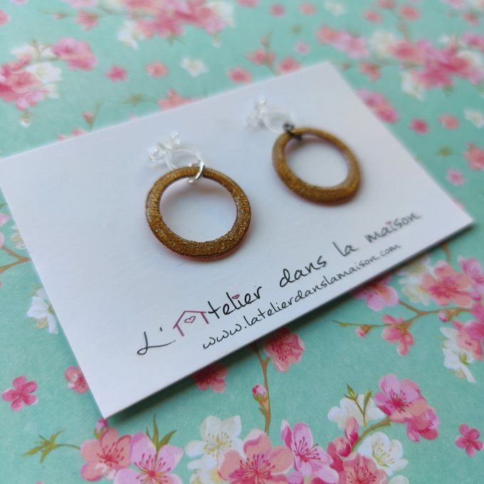 Boucles d'oreilles sans perçage façon créoles dorées
