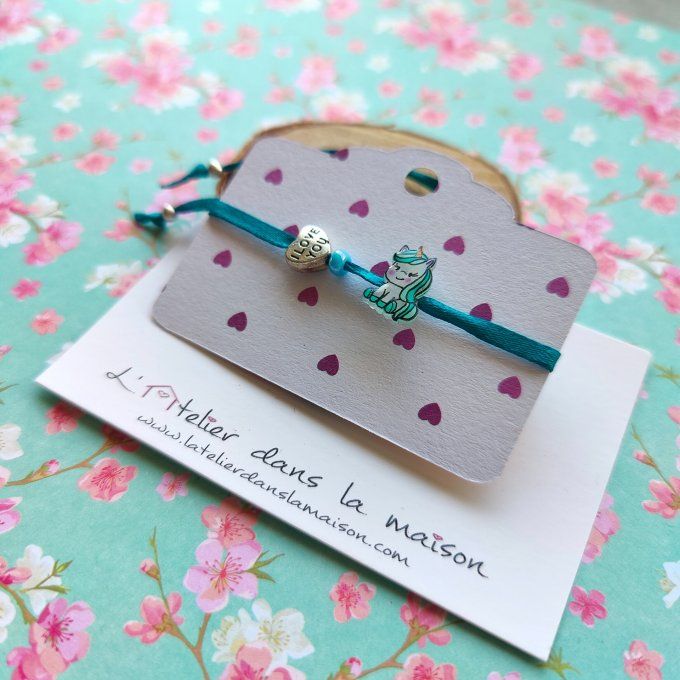 Bracelet enfant licorne bleue léger défaut