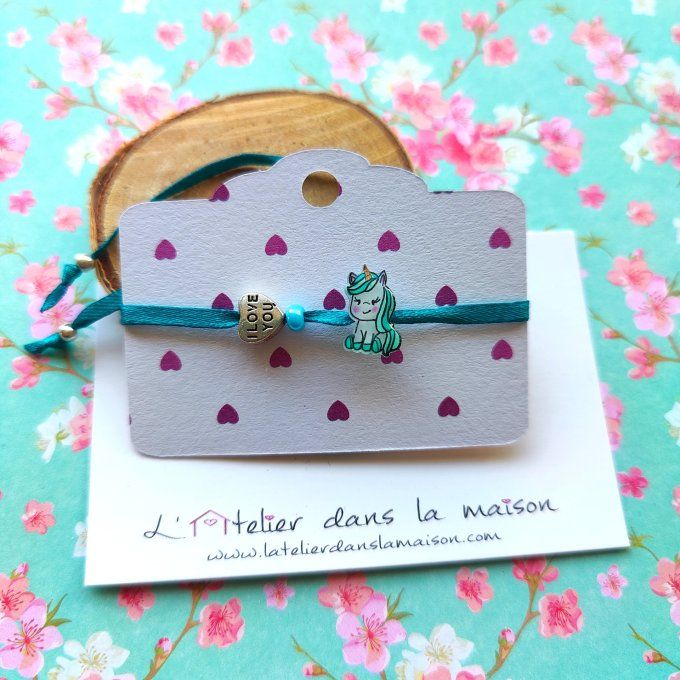 Bracelet enfant licorne bleue léger défaut