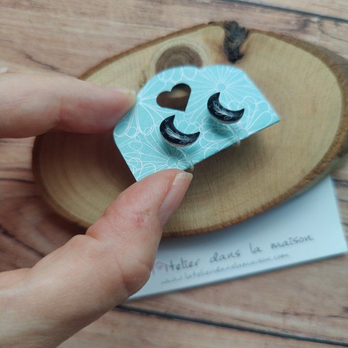 boucles d'oreilles lunes avec ou sans perçage