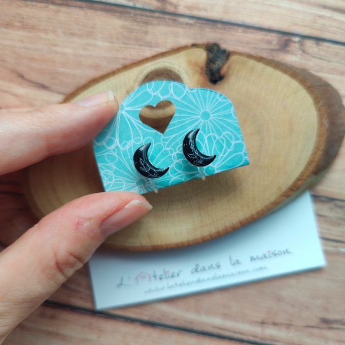 boucles d'oreilles lunes avec ou sans perçage
