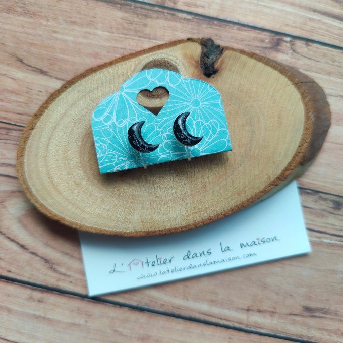 boucles d'oreilles lunes avec ou sans perçage