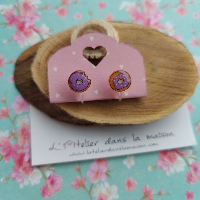 Boucles d'oreilles avec ou sans perçage donuts