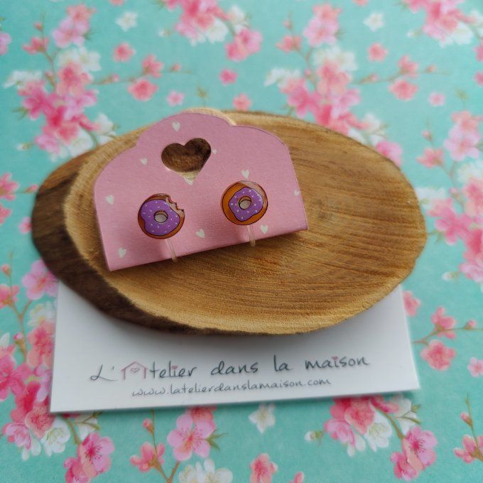 Boucles d'oreilles avec ou sans perçage donuts