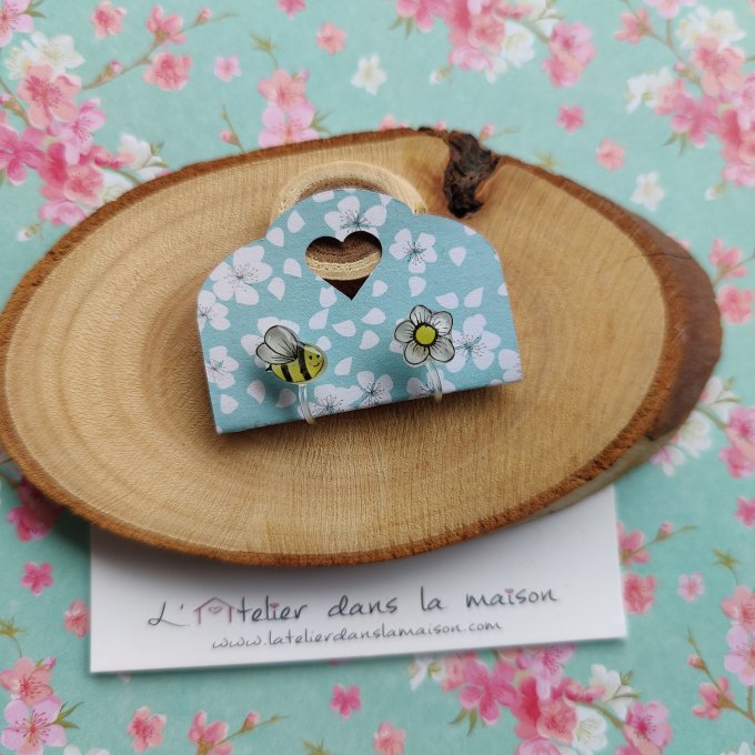 Boucles d'oreilles sans perçage abeille et fleurs légers défauts 