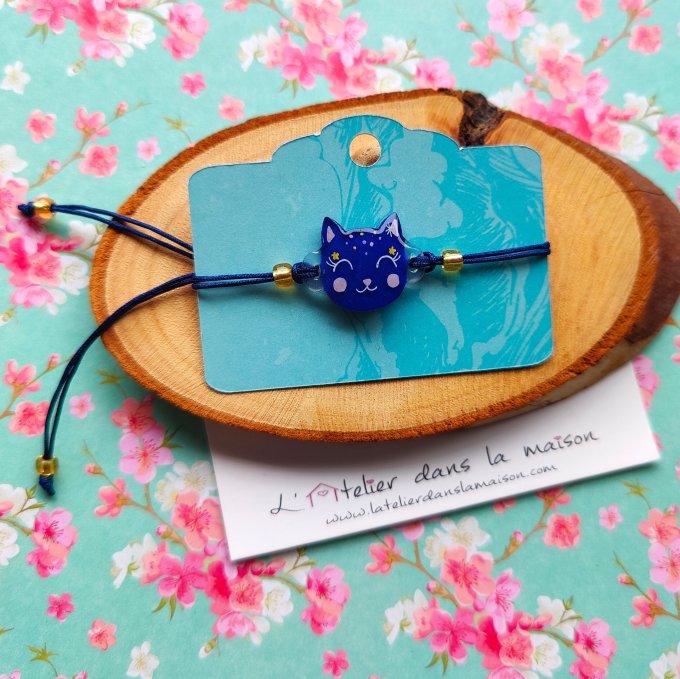 Bracelet chat galaxie 