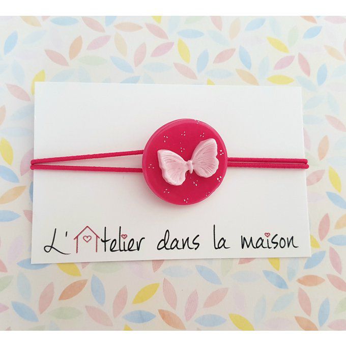Bracelet enfant papillon rose