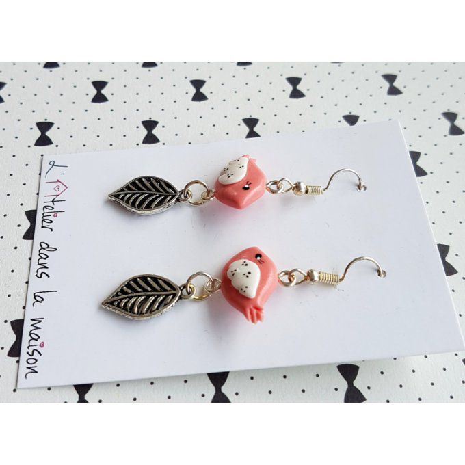 boucles d'oreilles hypoallergéniques oiseaux