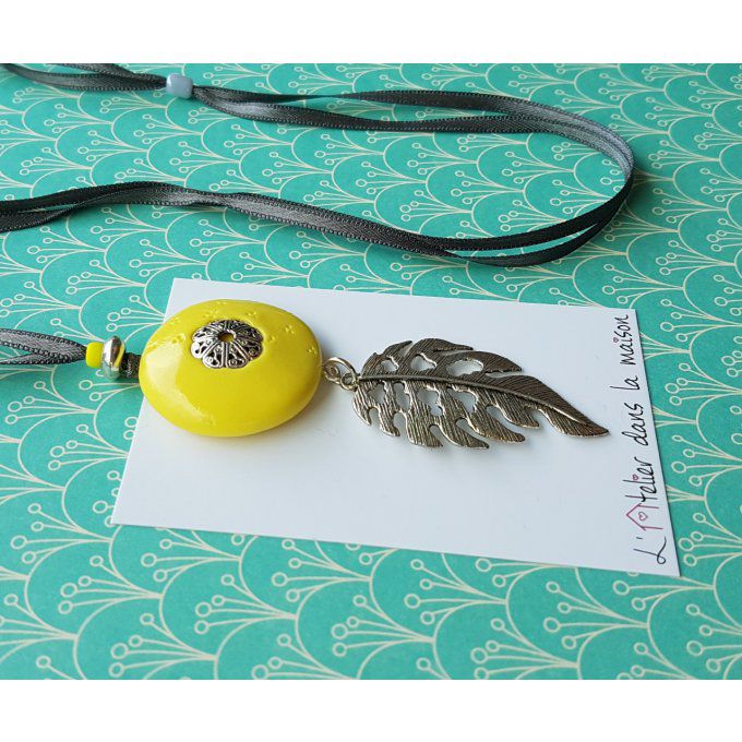 collier de créateur fait main jaune