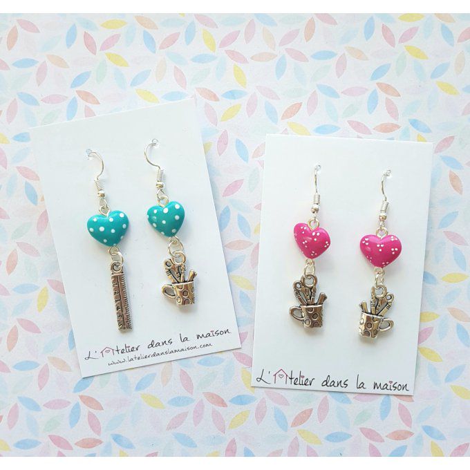 boucles d'oreilles coeur maitresse