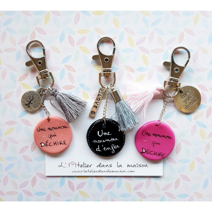 Bijoux de sac personnalisable spécial nounou 