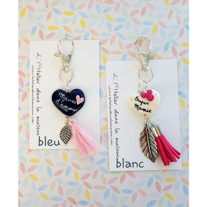 porte clé coeur super mamie