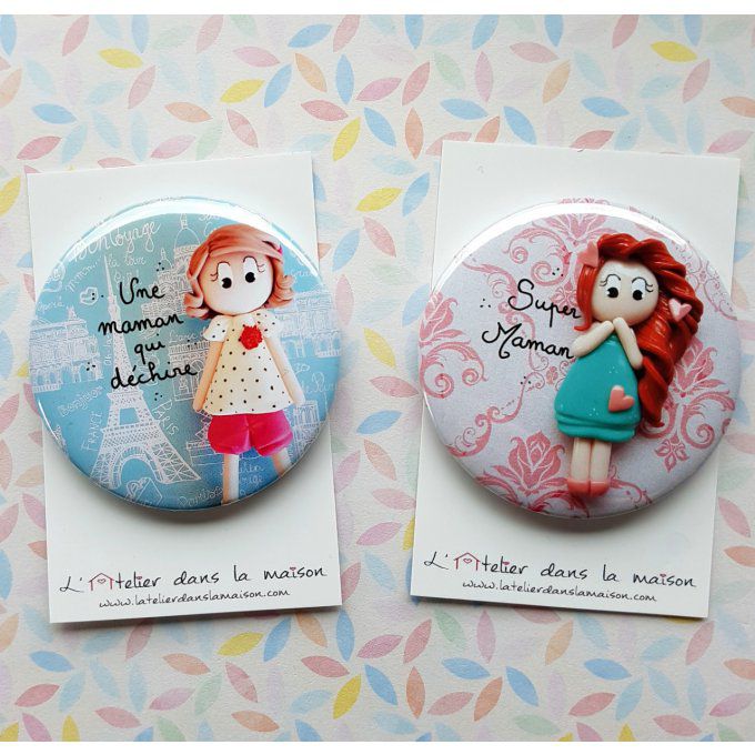 Magnet ou miroir de poche pour les mamans