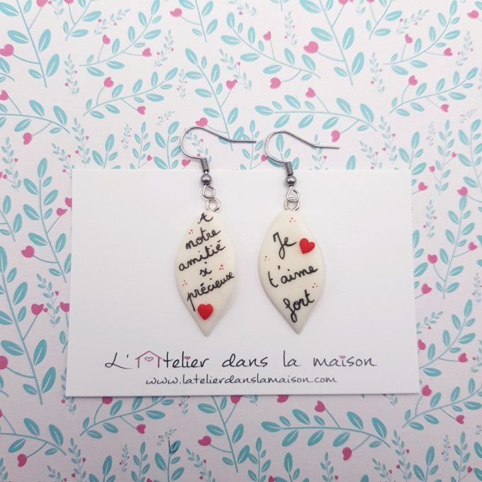 Boucles d'oreilles personnalisable pour une amie