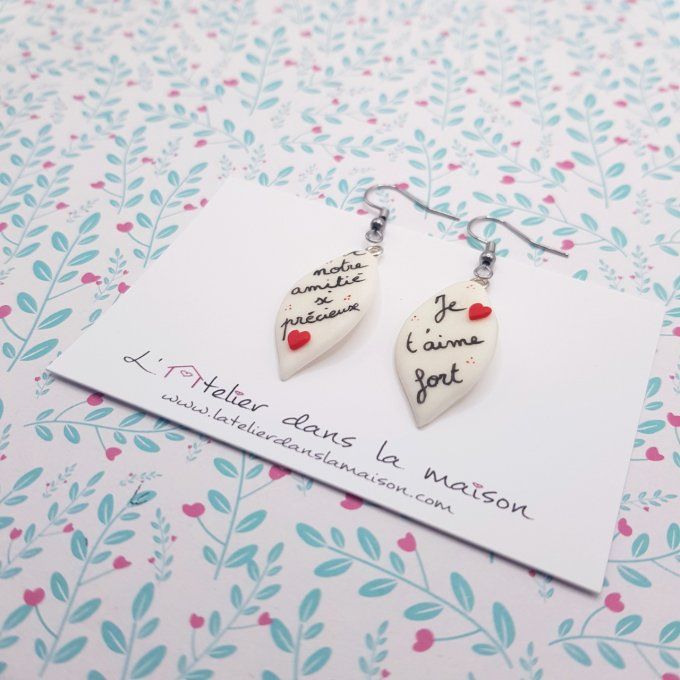 Boucles d'oreilles personnalisable pour une amie