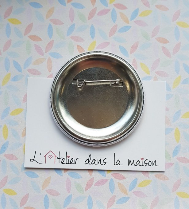 Badge personnalisable couronne 58mm  magnet ou miroir  