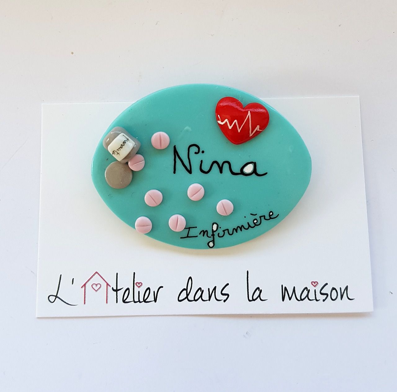 Badge infirmière "Nina, Infirmière"