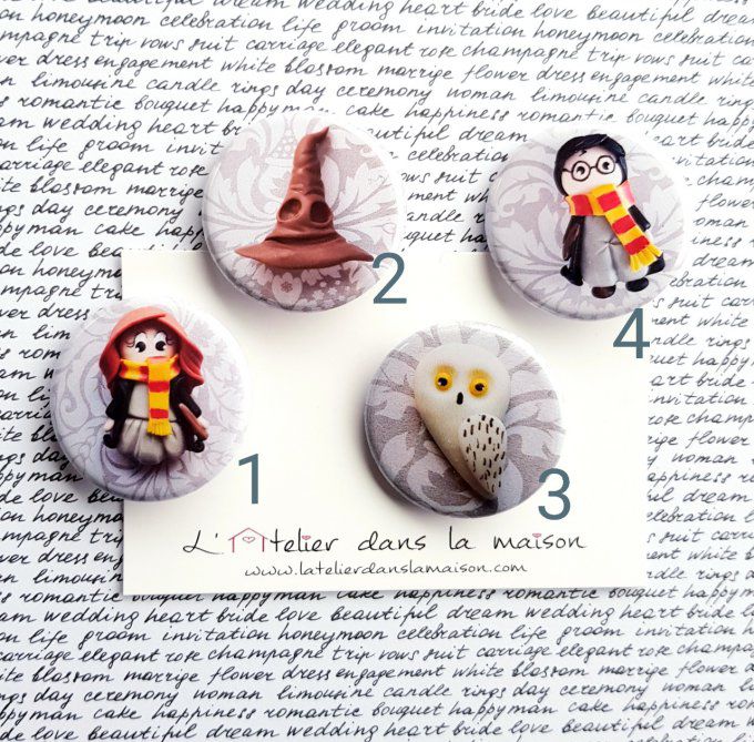 choix badges Inspiration harry, hermione
