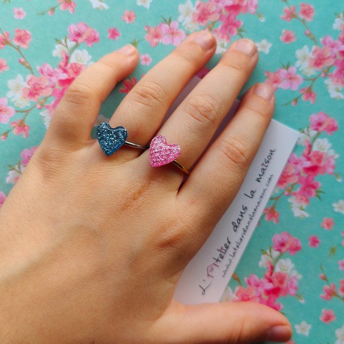 bague coeur réglable pour enfant