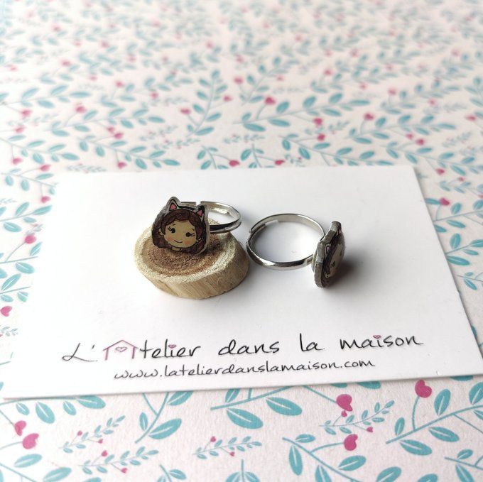 bague enfant réglable inspiration gabby, bijou