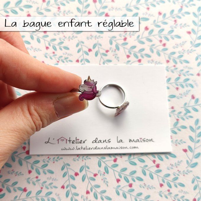 bague enfant réglable licorne