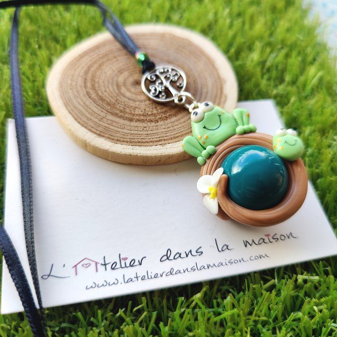 bola de grossesse grenouille tons verts