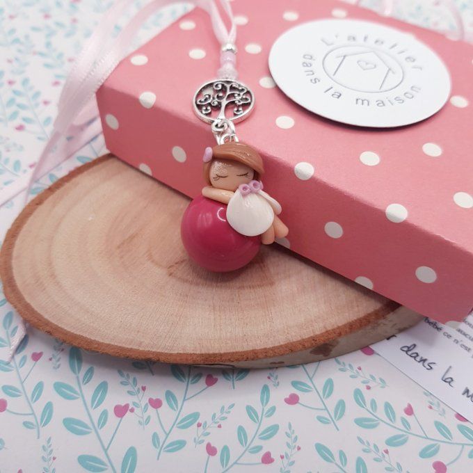 Bola de grossesse petite fée endormie bille rose et coffret