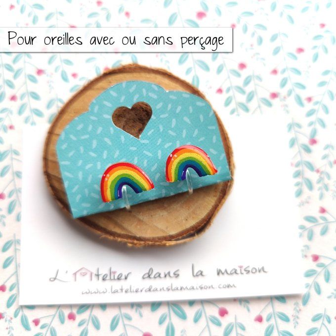 boucles clips enfants arc en ciel