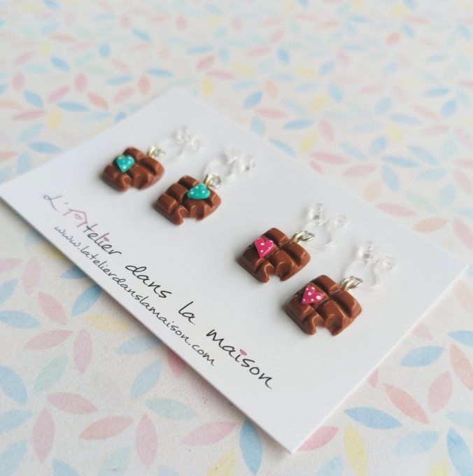 boucles clip sans trous chocolat