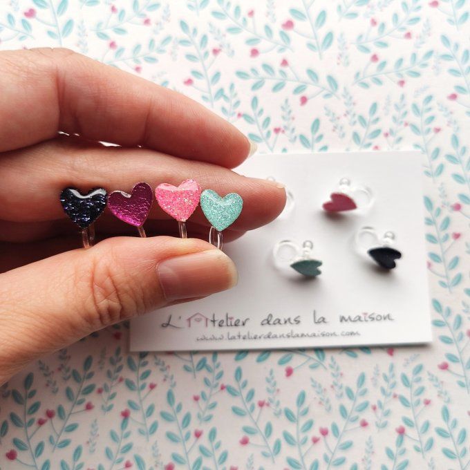 choix de boucles coeurs sans trous clip