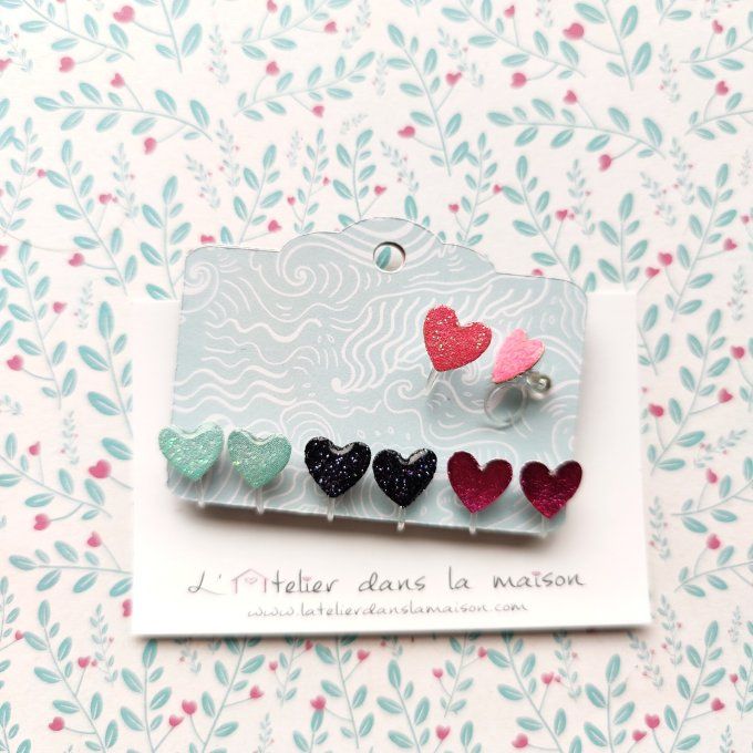 boucles clip pour oreilles non percées coeur
