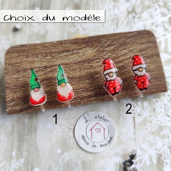 Les petits clips lutins ou père noël, avec ou sans perçage