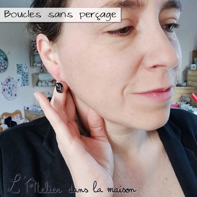 boucles clip sans trou feuillage discrètes portées