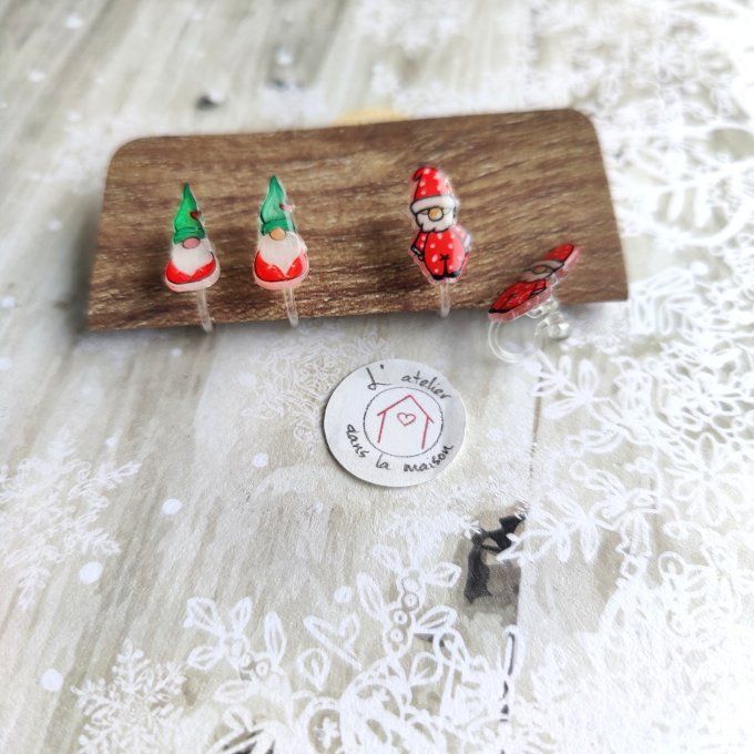 Les petits clips lutins ou père noël, avec ou sans perçage