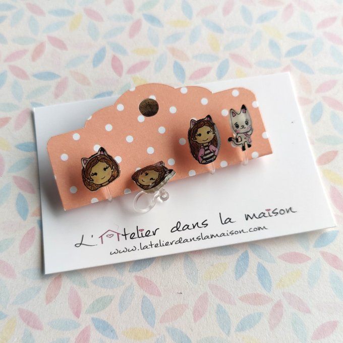 boucles Gabby et pandy avec ou sans perçage enfant