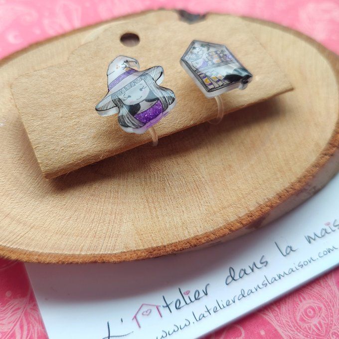 Boucles d'oreilles avec ou sans perçage Sorcellerie