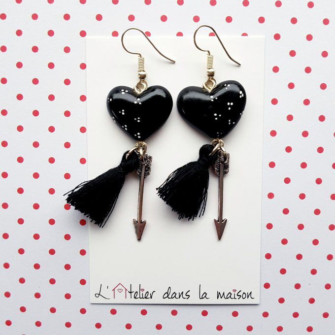 boucles coeurs noirs