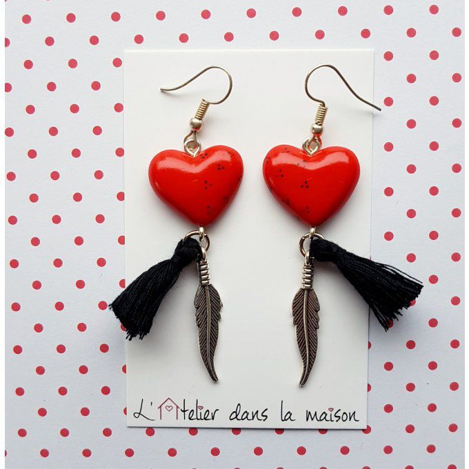 boucles d'oreilles zéro allergies coeurs
