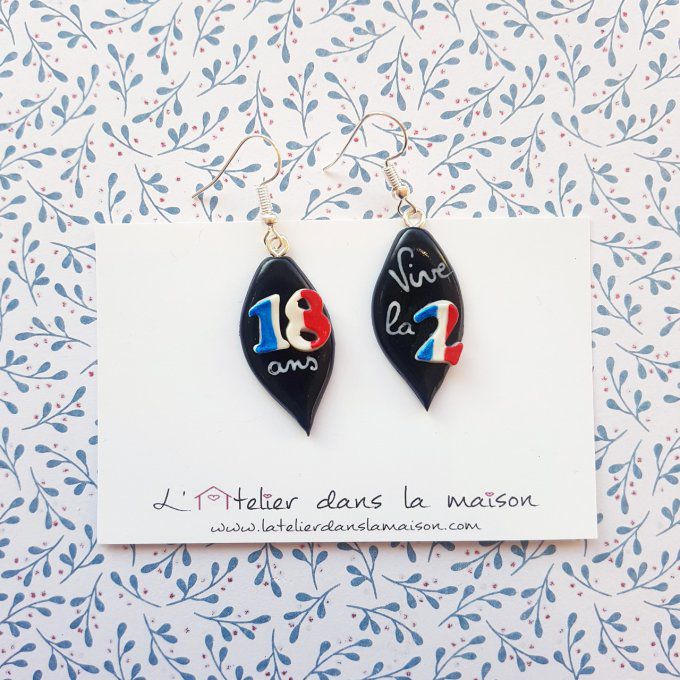 boucles d'oreilles conscrits 18 ans